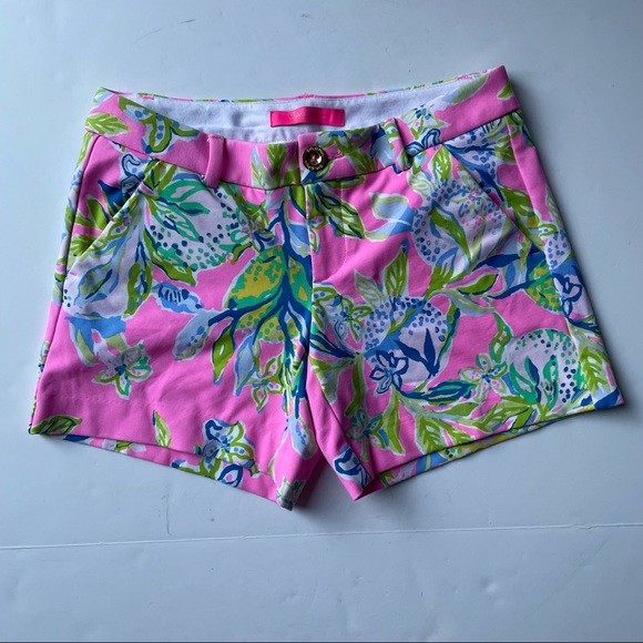 Lilly Pulitzer Pants - Lilly Pulitzer Callahan Knit Short 5” Casual Stretch Multicolor Pink Size 00